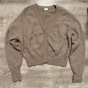 Elegant Tan V-Neck Women's Sweater